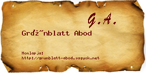 Grünblatt Abod névjegykártya